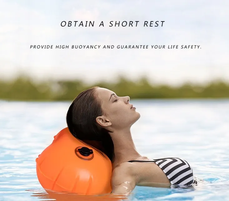 Swimming Safety Float for Open Water Swimmers Triathletes and Snorkelers Highly Visible Swim Buoy Bag
