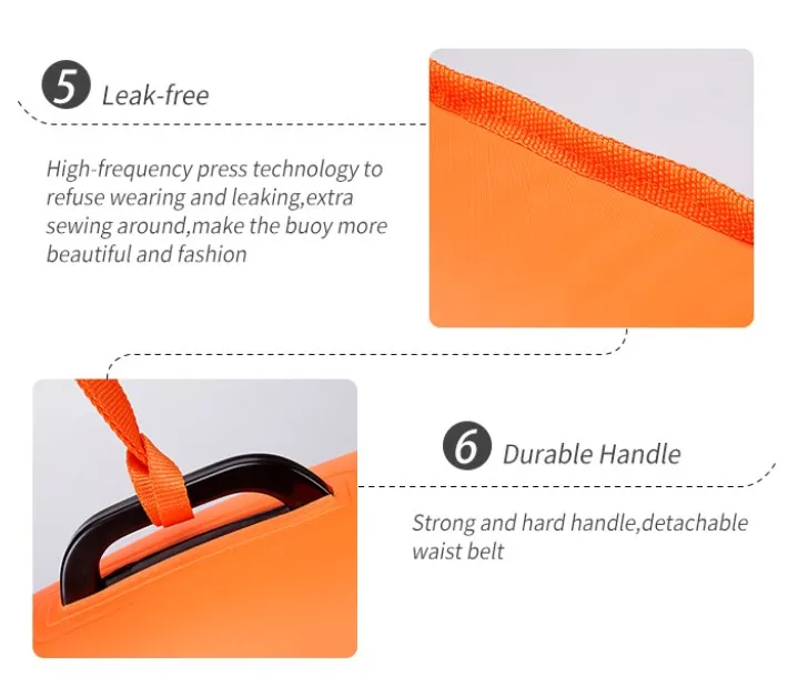 Swimming Safety Float for Open Water Swimmers Triathletes and Snorkelers Highly Visible Swim Buoy Bag