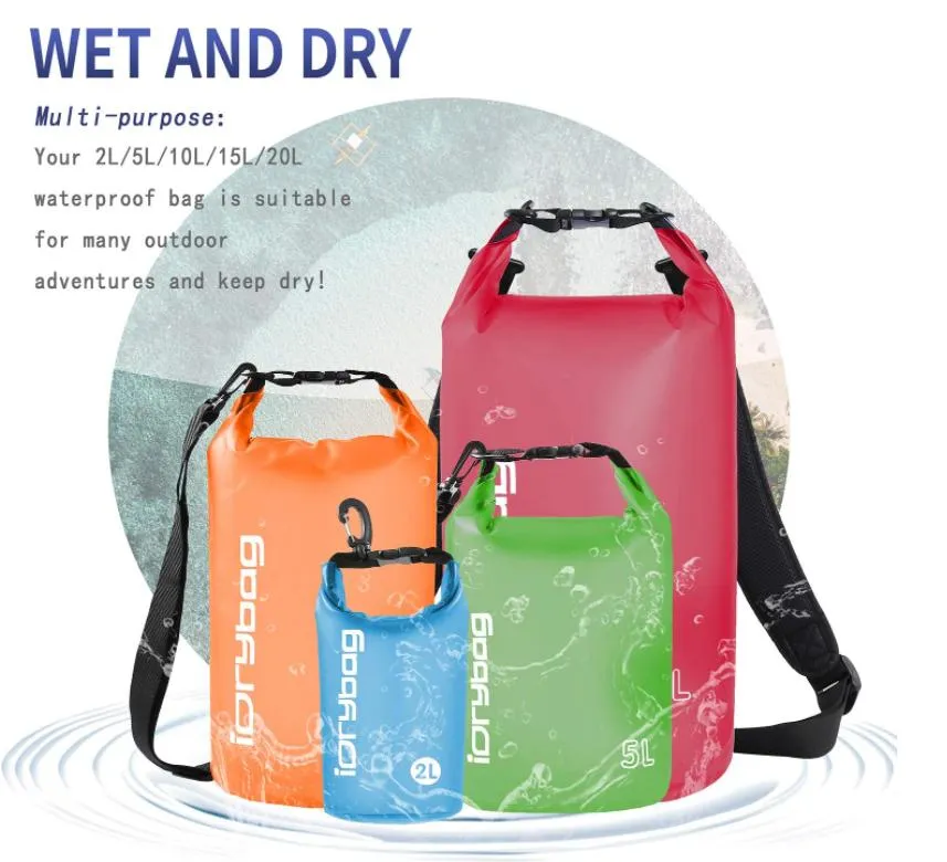The Hot in 2021 Lightweight Dry Sack Water Sports Marine Waterproof Bag Roll Top for Kayaking Boating Canoeing Swimming Hiking Camping Beach Waterproof Bag