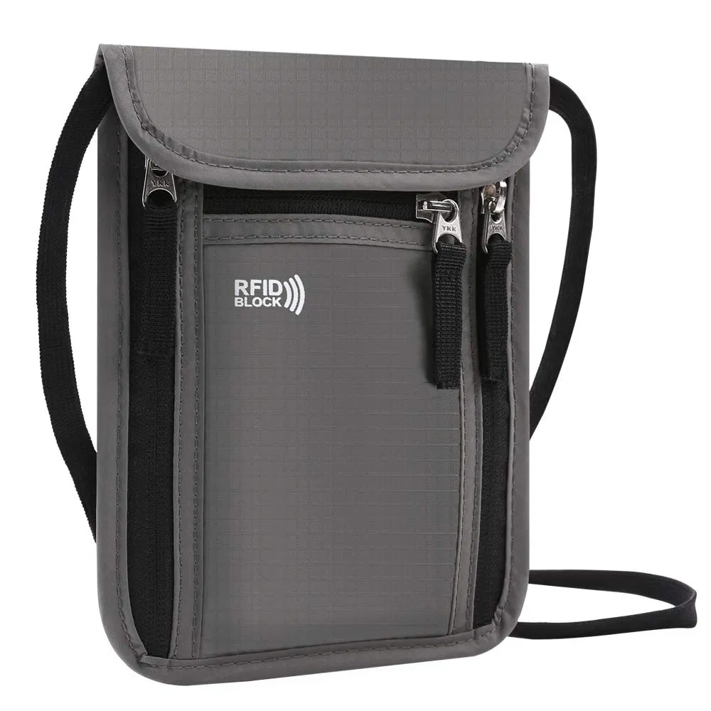 Travel Pouch Passport Holder Organizer Case with RFID Blocking Anti-Spying Phone Bag