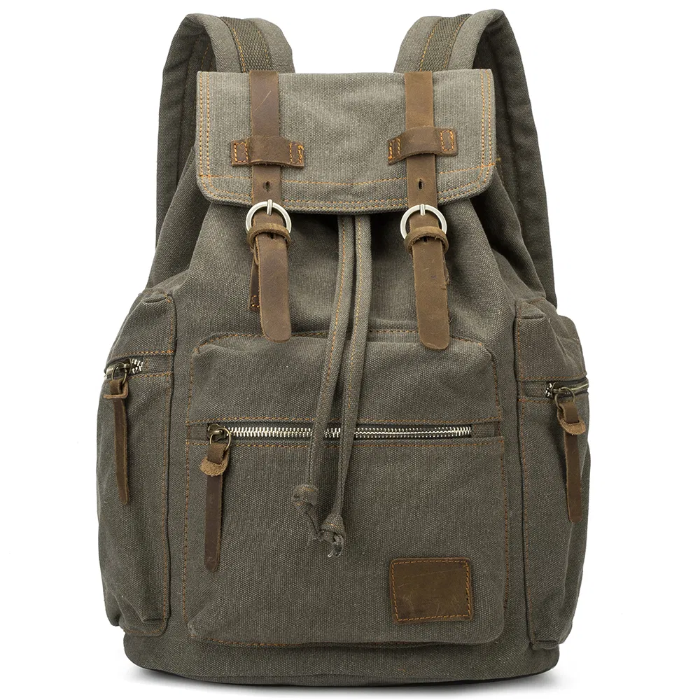 Vintage Canvas College School Student Travel Sports Laptop Hiking Backpack