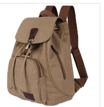 Vintage Style Girls Canvas School Backpack