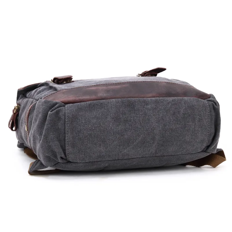 Washed Cavnas Bags Women Waxed Leather School Girl Laptop Backpack (RSF-064-2)