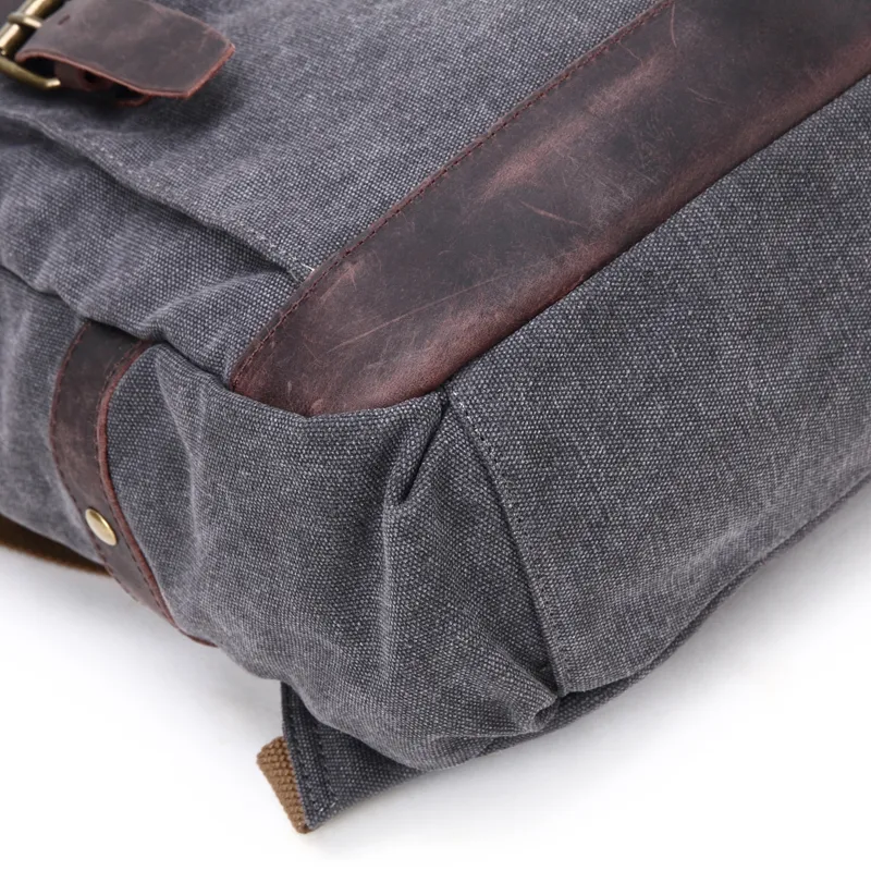 Washed Cavnas Bags Women Waxed Leather School Girl Laptop Backpack (RSF-064-2)