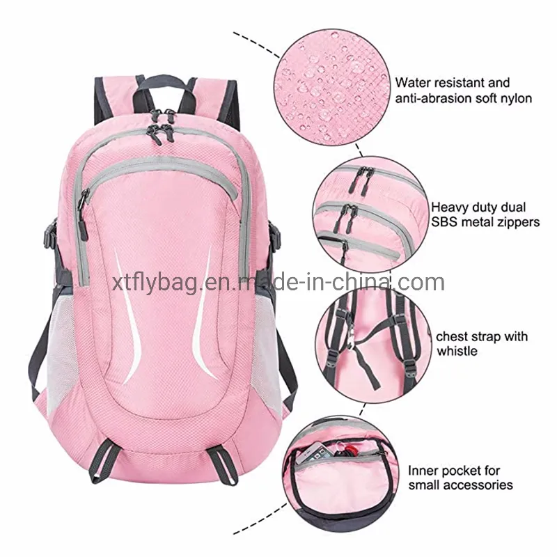 Water Resistant Polyester Travel Backpack Super Lightweight Packable Hiking Backpack with Small Storage Pocket Unisex Daypack