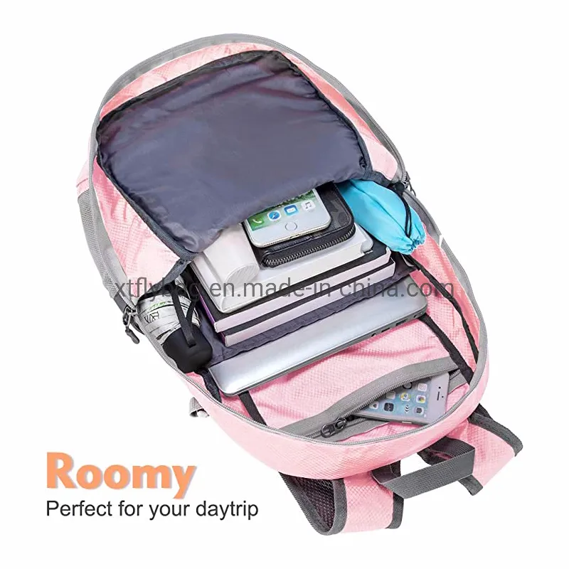 Water Resistant Polyester Travel Backpack Super Lightweight Packable Hiking Backpack with Small Storage Pocket Unisex Daypack