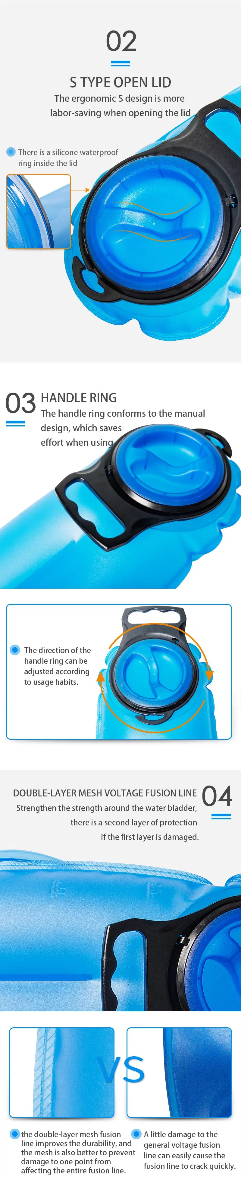 Waterproof Sports Water Bladder 3L Capacity Water Bladder 3L TPU Hydration Water Bag for Sale