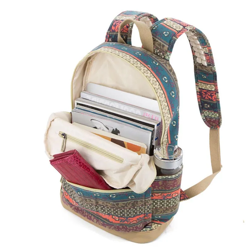 Wholesale Fashion 15.6′′ Mixed Color Canvas Notebook Laptop School Backpack