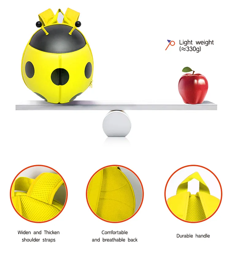 Wholesale Supercute Christmas Cute Hard Shell Ladybug Children Toys Backpack Kids School Bag