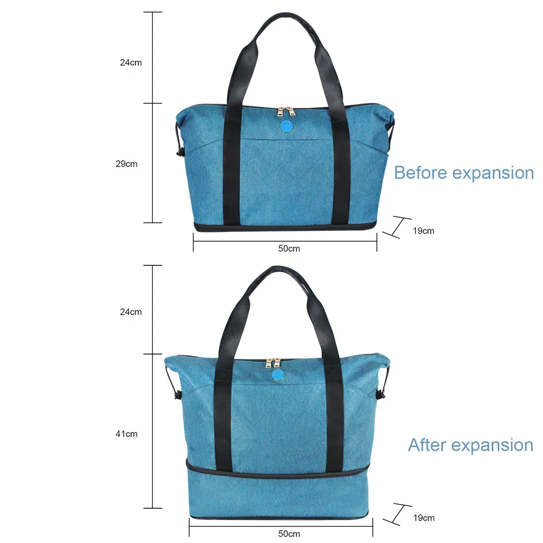 Woman Man Water-Resistant Foldable Large Capacity 39L Expandable Luggage Packing Storage Sports Tote Gym Duffel Camping Overnight Weekender Shoulder Travel Bag