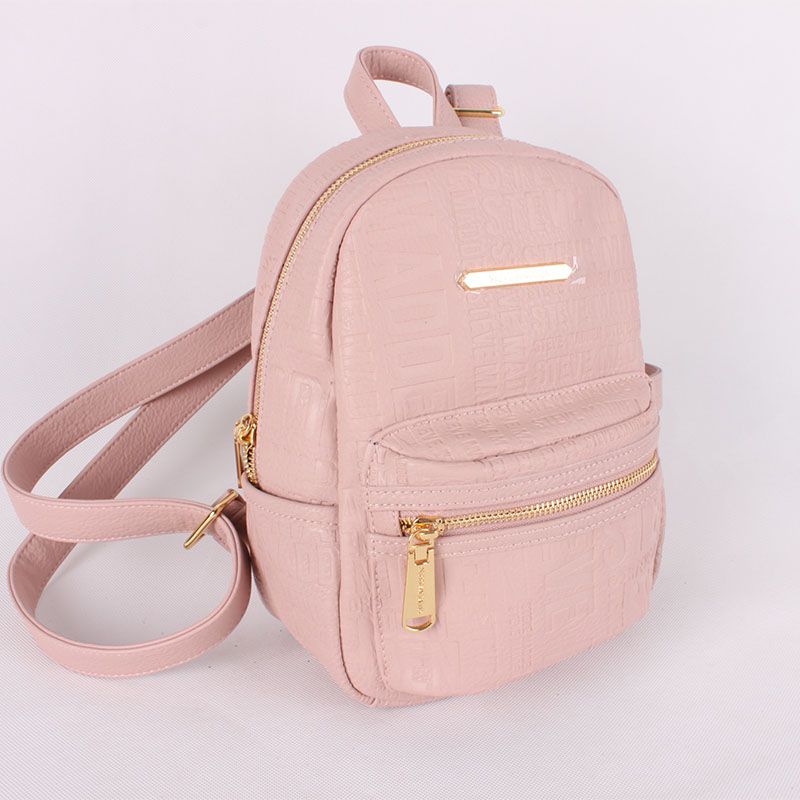 Women New Embossed PU in Pink Travel Mini Bag Traveling Backpack for Girl